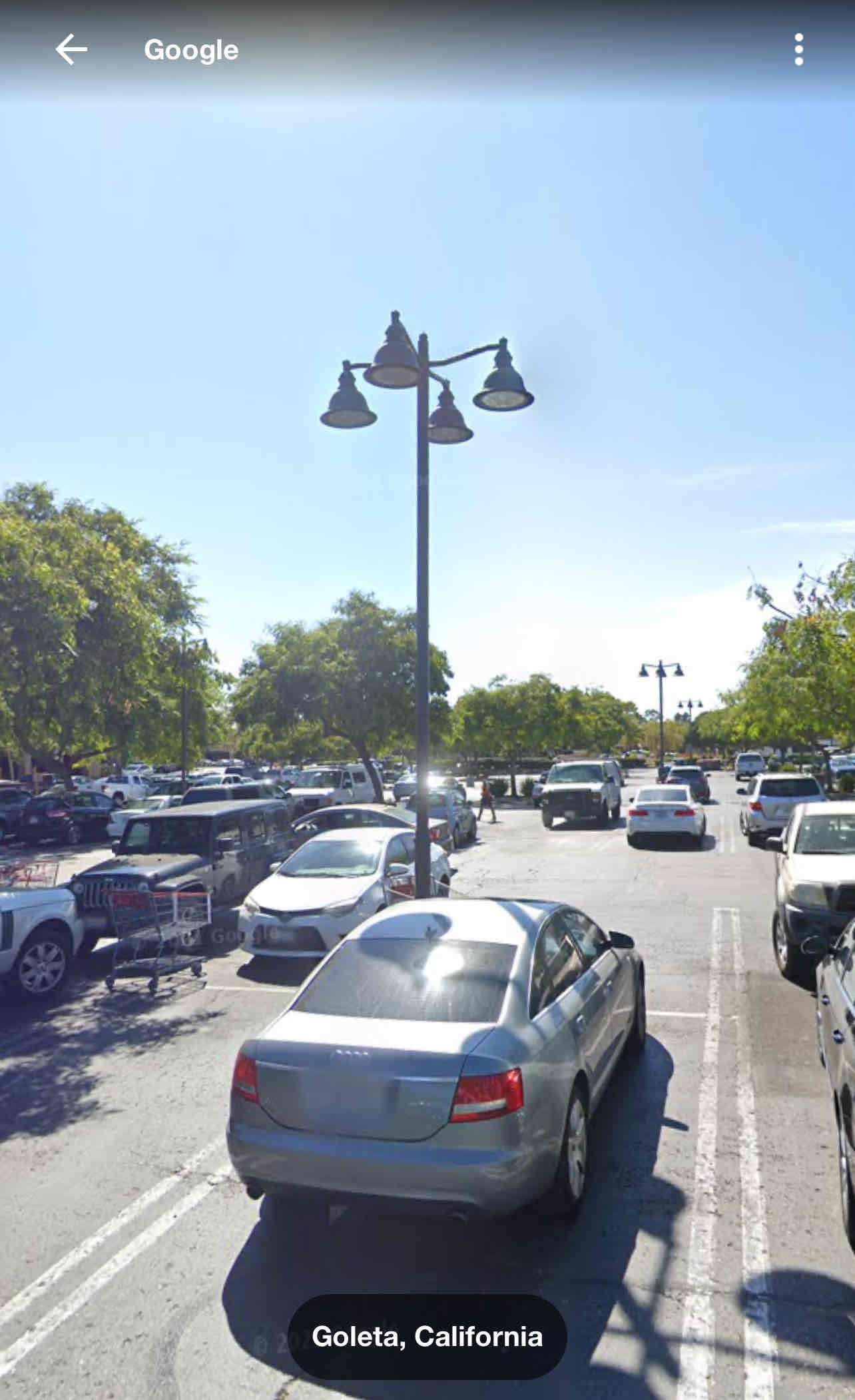 photo of a light pole in the costco parking lot in goleta, california