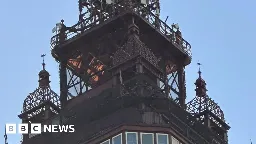 Blackpool Tower 'fire' was actually fluttering orange netting