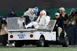 Dolphins' Jevon Holland calls MetLife Stadium turf 'trash' after Jaelan Phillips carted off field in tears