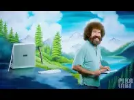 Bob Ross using a computer