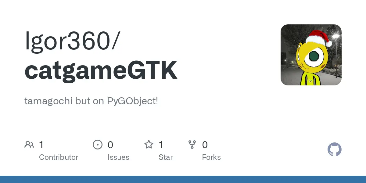 GitHub - lgor360/catgameGTK: tamagochi but on PyGObject!