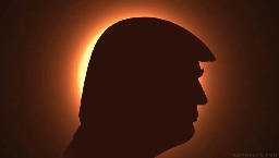 Trump posts bizarre solar eclipse ad – with his head plunging US into darkness