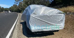 Tesla Cybertruck found broken down on side of the road