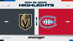 NHL Highlights | Golden Knights vs. Canadiens - November 16, 2023