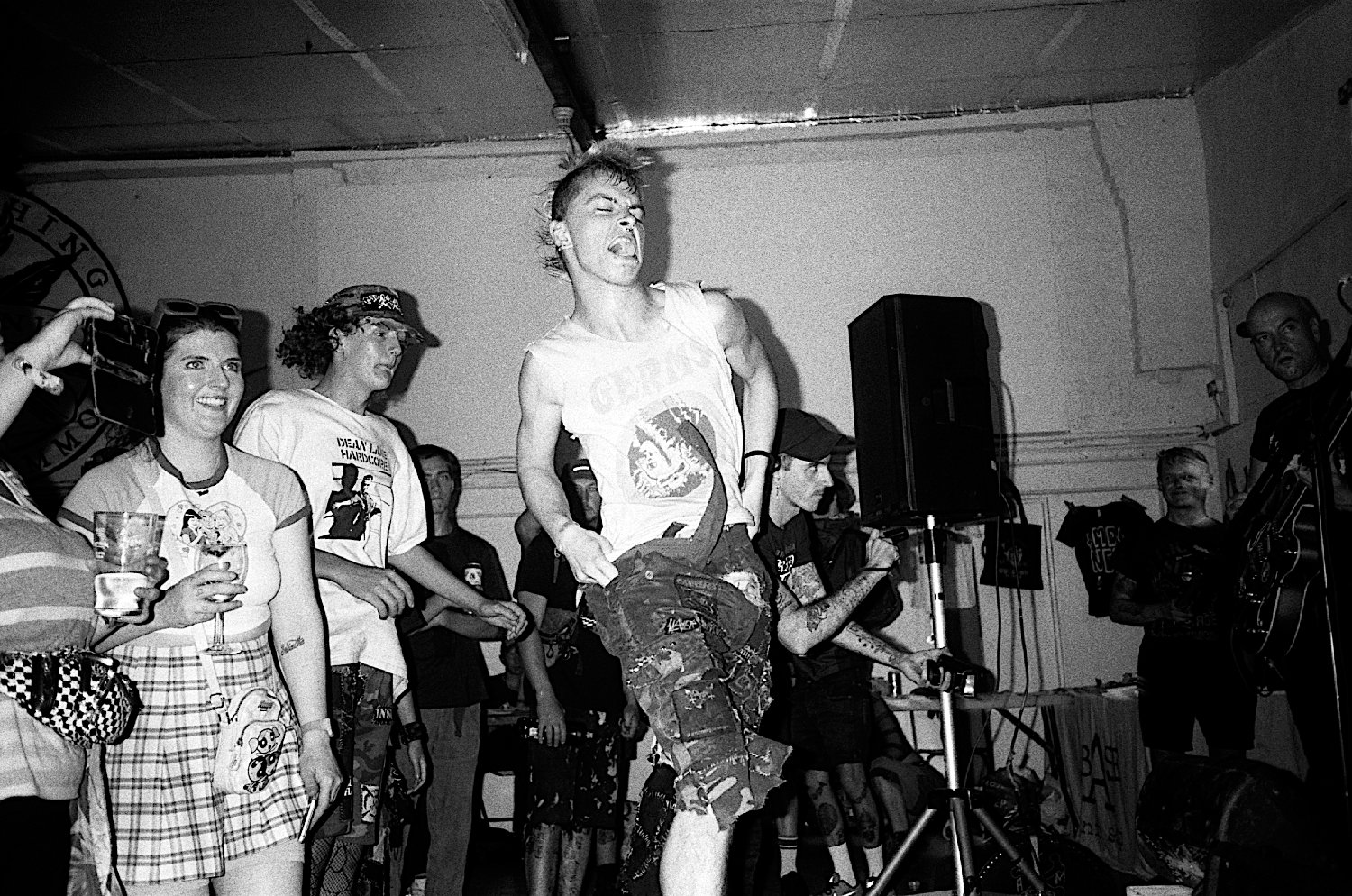 My favourite picture from the punk gig the other week [Olympus XA2, Ilford HP5]