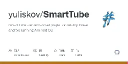 GitHub - yuliskov/SmartTube: SmartTube - an advanced player for set-top boxes and tvs running Android OS