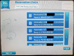 IBIS hotel check-in terminal keypad-code leakage