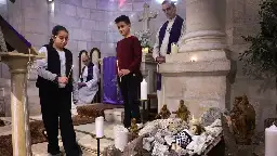 A Nativity among rubble to remember Gaza on the eve of Christmas in Bethlehem