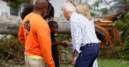With DeSantis absent, Biden surveys storm damage in Florida