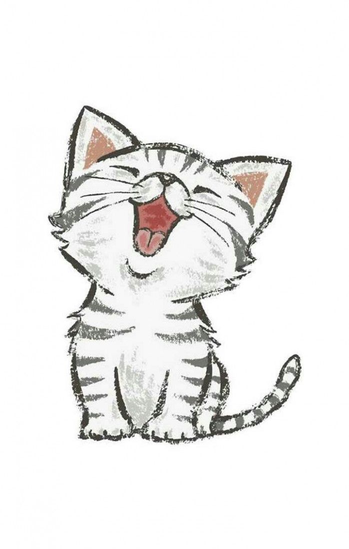 drawing of kitten laughing
