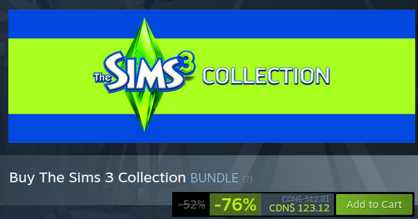 steam summer sale  Sims 3 bundle