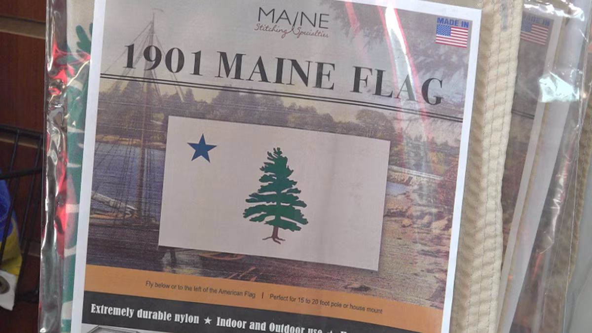 Skowhegan company manufacturing original 1901 Maine flags