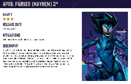 New Character - April Parker (Mayhem) 3*
