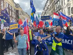 Anti-Brexit campaigners join central London rally calling for UK to ‘rejoin the EU’