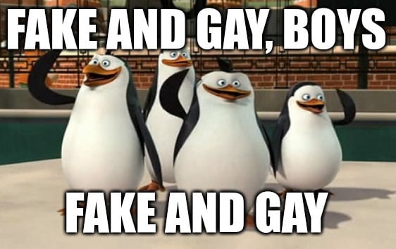 Fake and gay boys, fake. and. gay.