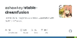 GitHub - ashawkey/stable-dreamfusion: Text-to-3D &amp; Image-to-3D &amp; Mesh Exportation with NeRF + Diffusion.