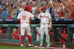 Bryce Harper and Trea Turner have big nights to lead the Phillies past the Rays