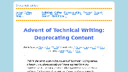 Advent of Technical Writing: Deprecating Content | James' Coffee Blog