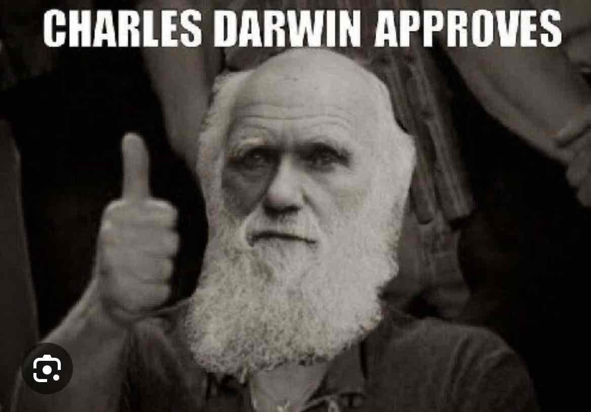 Charles Darwin giving a Thubs-up