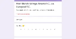 Post-Match Ratings: Arsenal F.C. v.s. Liverpool F.C.