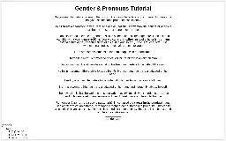 Gender & Pronouns Tutorial