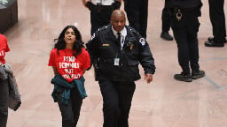 Arrests at US Senate building over vote for arms to Israel