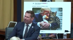 ‘My God, Are You Ok?’ Swalwell Confronts Jim Jordan in Committee Hearing for Reposting Bizarre Image of Trump