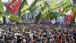 Workers and activists across Asia hold May Day rallies to call for greater labor rights
