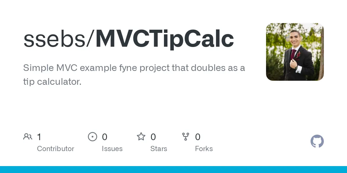 GitHub - ssebs/MVCTipCalc: Simple MVC example fyne project that doubles as a tip calculator.