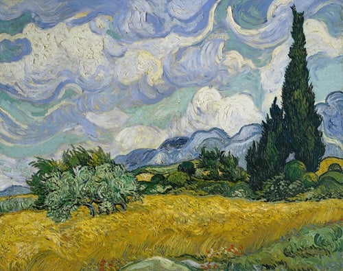 Wheat Field with Cypresses (1889) by Vincent van Gogh