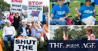 ‘You’re gonna eat bugs’: Climate fears and conspiracies at Canberra renewables protest