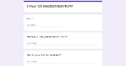 Linux 101 moderation form