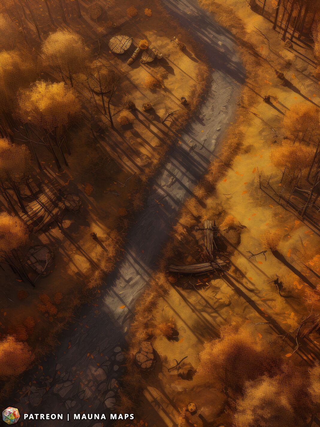 Autumn Evening Road Battlemap