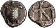 Silver turtle coin, Southern Greece, 6th-5th century BCE