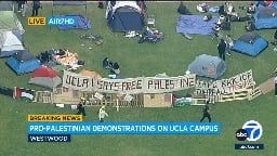 Pro-Palestinian protesters set up encampment on UCLA campus