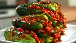 Spicy stuffed cucumber kimchi (Oi-sobagi)