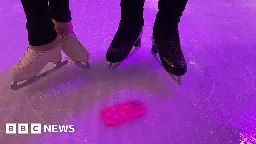 Milton Keynes ice rink has mobile phone frozen inside it