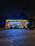 Busses with LED advertising on the side.