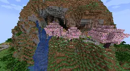 A pretty house in a Cherry Blossom biome + in a dripstone cave