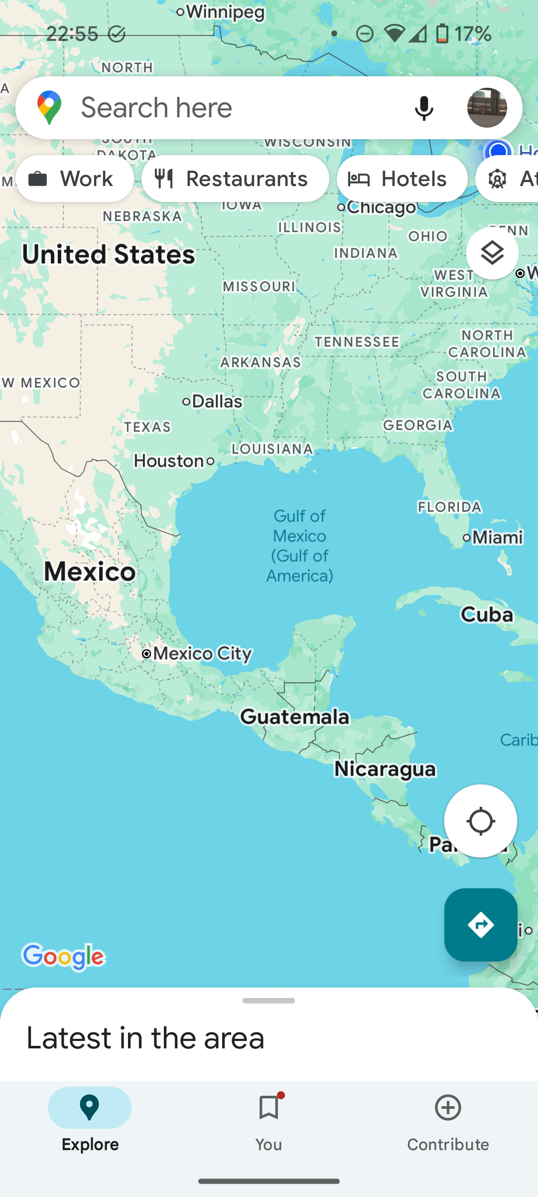 Screenshot of Google maps with the label "Gulf of Mexico (Gulf of America)"