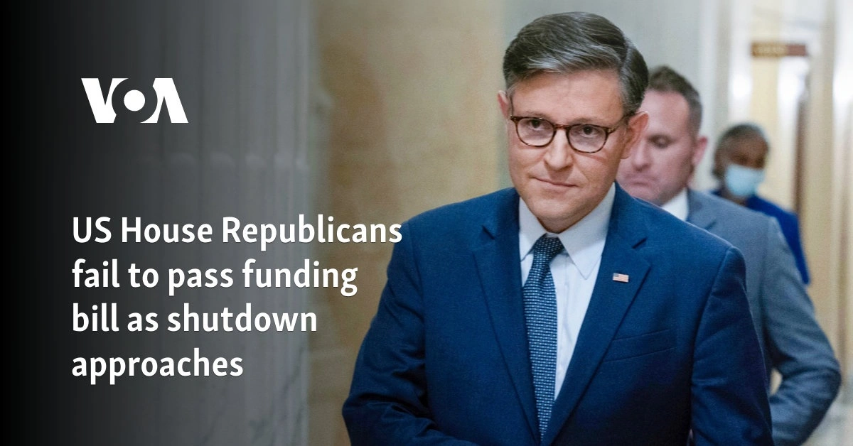 US House Republicans fail to pass funding bill as shutdown approaches