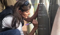 Nikki Haley writes ‘Finish Them!’ on Israeli bomb bound for Gaza