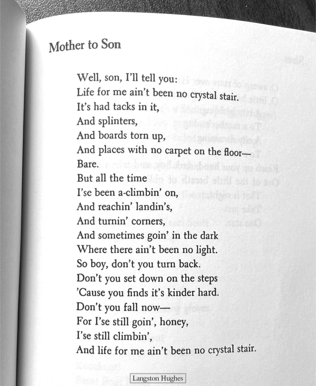 Langston Hughes, "Mother to Son".