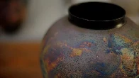 Potter Abi Higgins creates a copper wash moon jar in her picturesque Devon studio