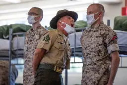 USMC recruits during their first day at San Diego