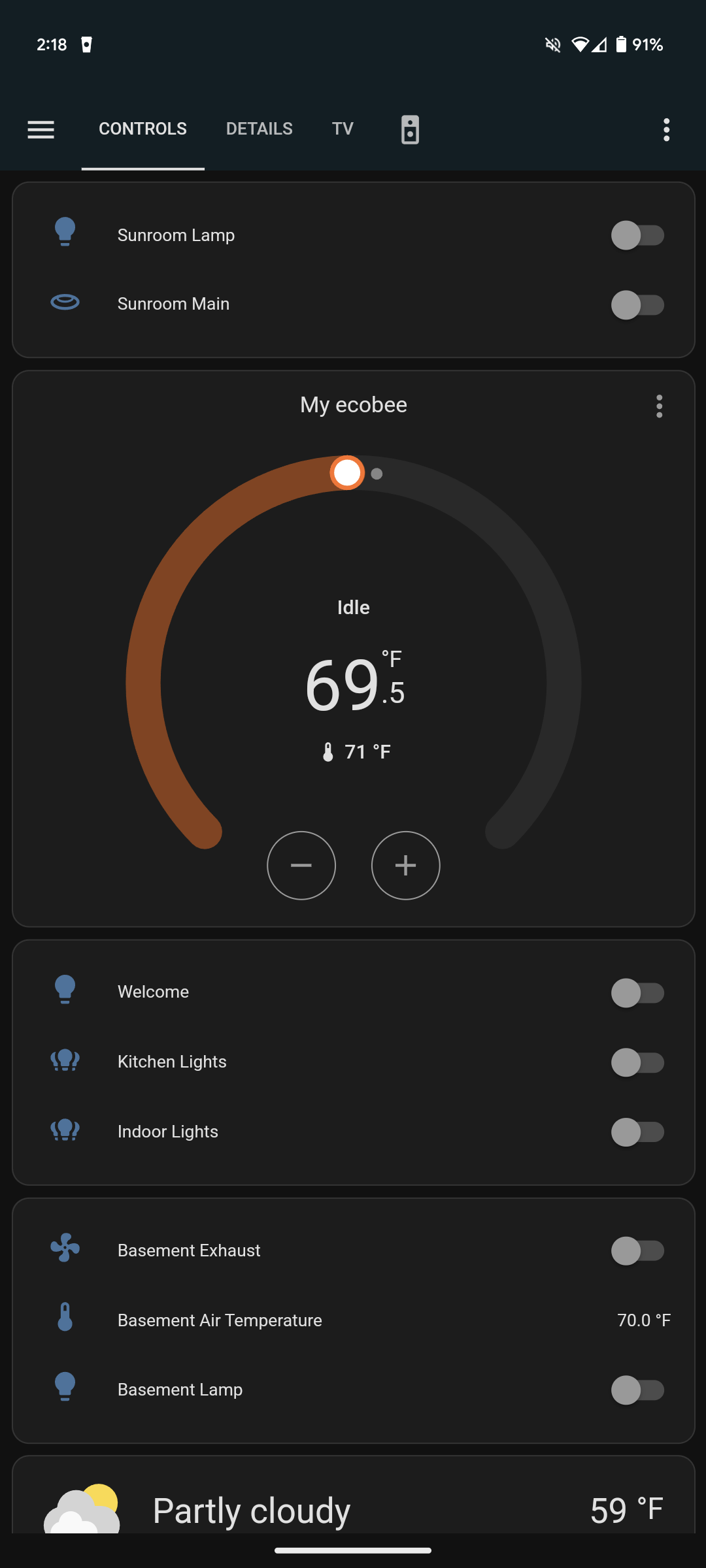 Image of a Home Assistant dashboard