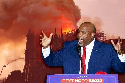 Mark Robinson said Obama was "cousins" with ISIS, falsely blamed Muslims for burning down Notre Dame