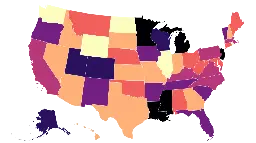 Map shows third-party candidates in each state