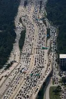 Progress: the Katy Freeway in Houston, Texas, spans across 26 lanes making it the worlds widest. The freeway is broken down in to 12 main lanes (six in each direction), eight feeder lanes.