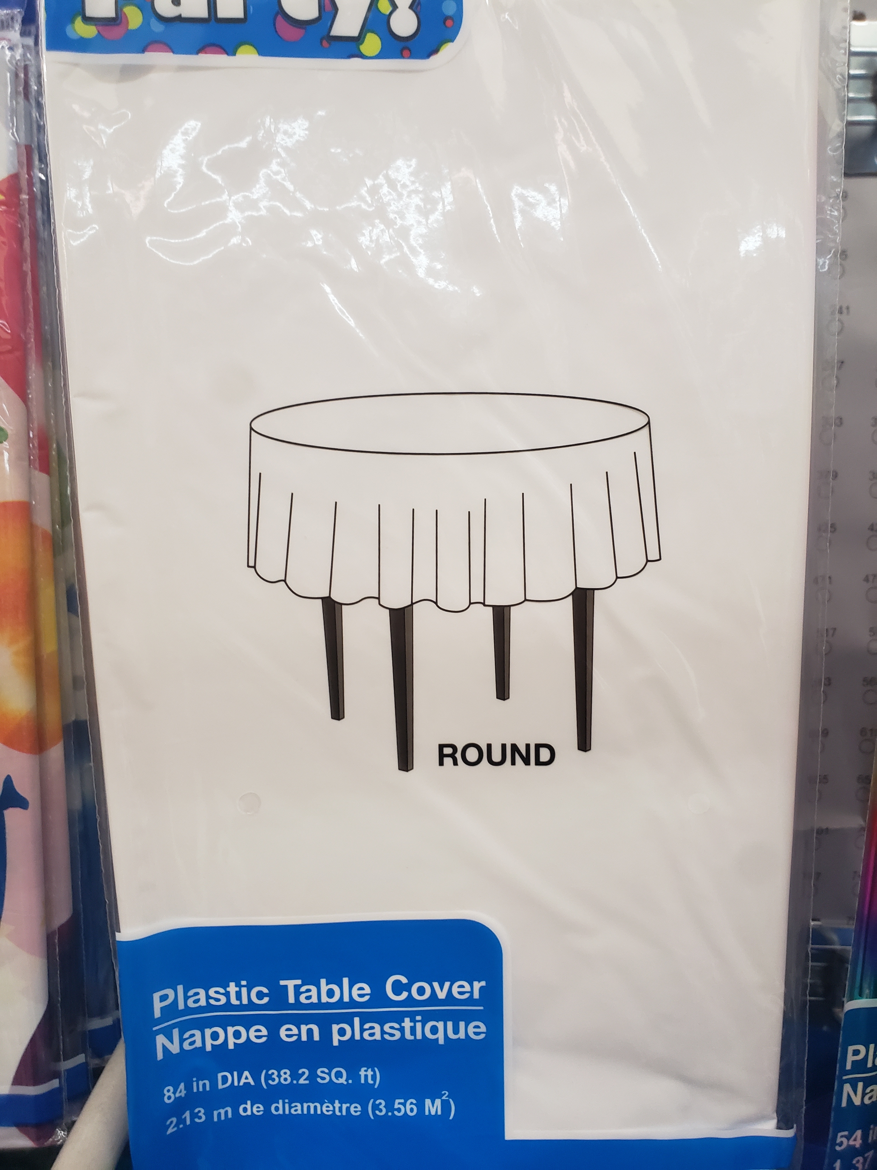 Image of a tablecloth with a picture of a round table with the text "round" under jt